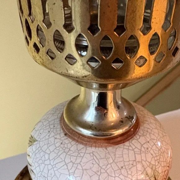 Vintage Floral Hurricane Candle Holder - Picture 4 of 8